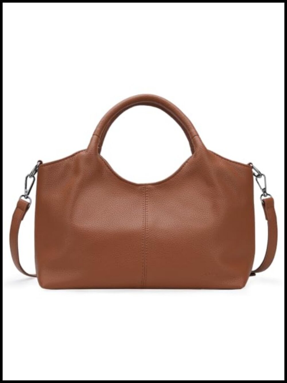 Genuine Split Leather Shoulder Handbag Medium Zip Purse Hobo Tote